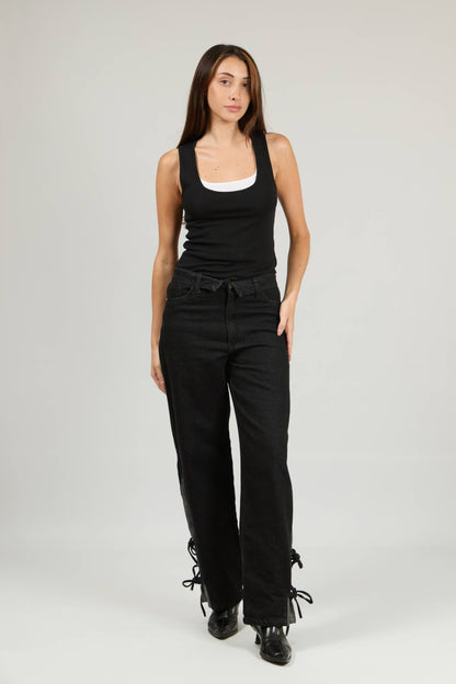 Black Ribbon Jeans